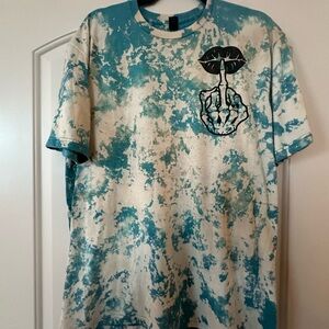 Gildan Teal and White Graphic Tee